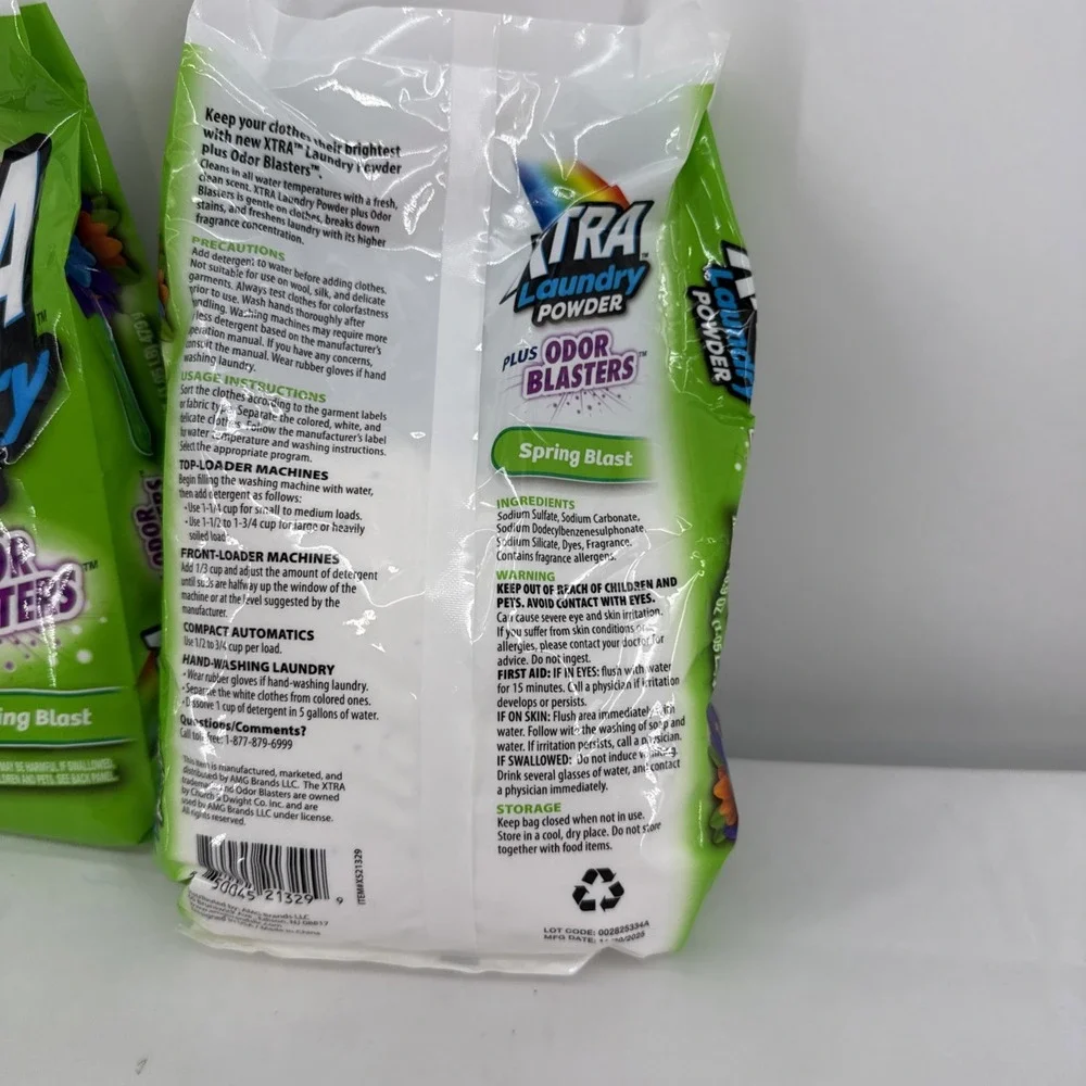 XTRA Powder Laundry Detergent Plus Odor Blasters Spring Blast 3 Pack